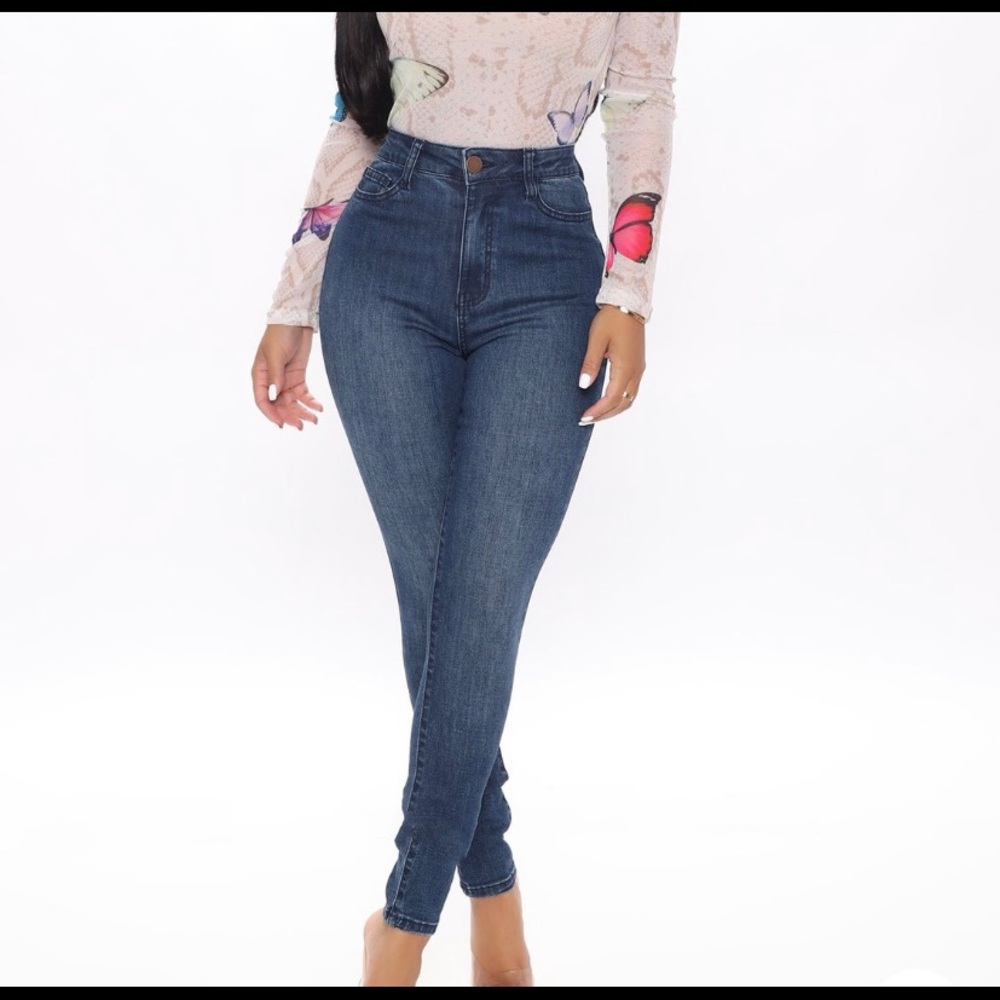 High waisted skinny jeans